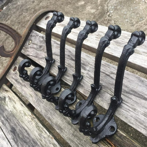 5pcs Vintage Cast Iron Wall Hooks Rustic Farmhouse Shabby Chic French Country Coat Great For Coats Bags Towels Hats Slender Com Rustic Farmhouse Shabby Chic French, French Country Coat Hooks
