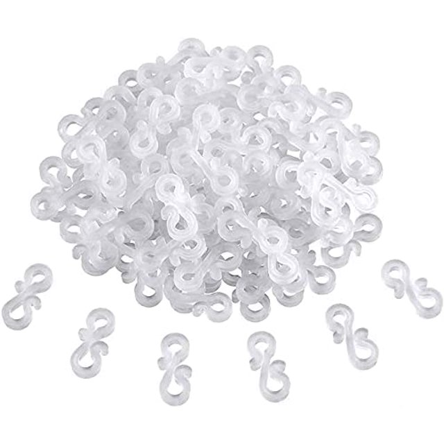 100 Pcs Plastic Gutter Hang Hooks,S Shaped Christmas Light Clips for