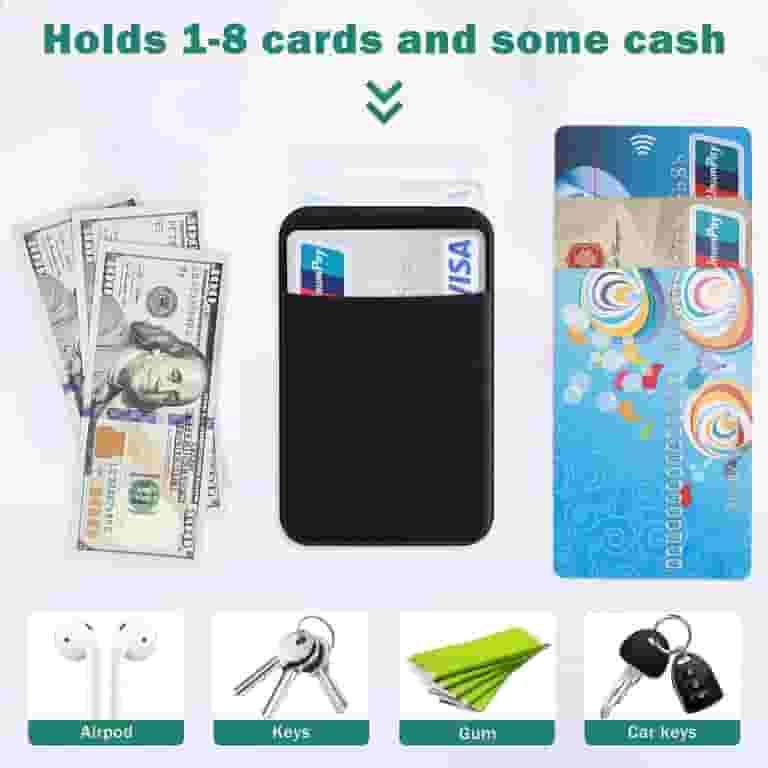 phone sleeve for cards Amazon.com: Phone Wallet Stick On, Leather Phone Card Holder, Credit Card Holder for Phone Case Compatible with iPhone, Samsung and Android