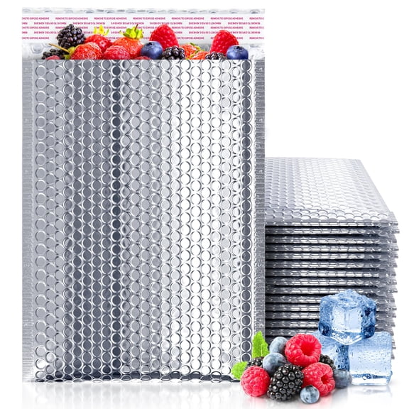Thermal Bubble Mailers, Metallic Foil Insulated Waterproof, 25 Count, 6.5 x 10.5 in