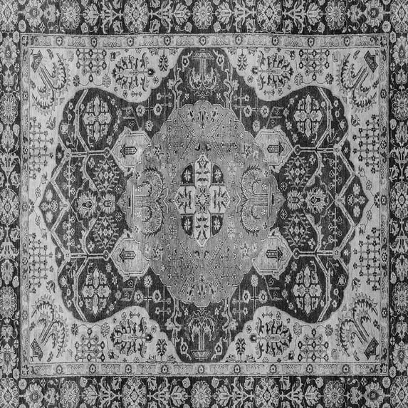 Ahgly Company Indoor Square Persian Gray Traditional Area Rugs, 5' Square