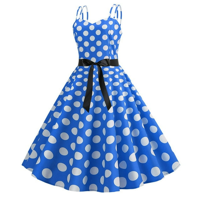 EQWLJWE Robe Longue pour Femmes Mode Vintage Imprimé Col Rond Sans Manches Robe Aguichant Évasée