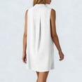 thumbnail image 5 of jtjvou Lapel Collar Cotton Linen Mini Dress for Women 2026 Summer Sleeveless Loose V Neck Casual Tiered Beach Dresses White S, 5 of 6