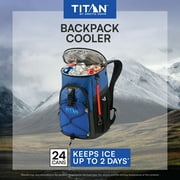 Titan by Arctic Zone 24 Can Backpack Cooler, 16 Quart, Ocean Blue