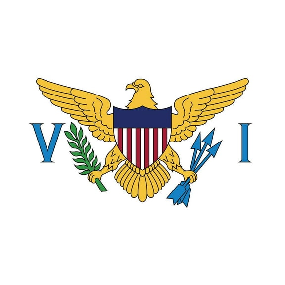 2-Pack Virgin Islands United States Flag Decal Sticker | 5-Inches By 3-Inches | Laminated Vinyl Decal | PDS569