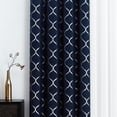 thumbnail image 2 of Pinewave Living Room Navy Window Curtains 84 inch 4 Pieces Set Mix and Match Silver Moroccan Blackout and White Sheers ,Grommet Top,52W"x84L", 2 of 6