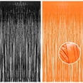 thumbnail image 1 of Cortina BRAVESHINE con fondo de flecos, 2 unidades, 2 unidades, 2,5 m, color negro y naranja, 1 of 9
