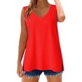 thumbnail image 5 of Tank Tops for Women European American V Neck Loose Sleeveless Summer Tops, 5 of 5