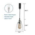 thumbnail image 3 of Kiven J-Type Track Lighting, 1-Light Modern Juno Track Pendant Light with Glass Lampshade,Dimmable J Track Light Pedant Adjustable Length for Bedroom Kitchen Shop,Brushed Steel Finish, 3 of 7