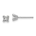 thumbnail image 3 of 14K White Gold AA Quality Complete Princess Cut Diamond Stud Earrings, 3 of 5