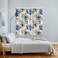 thumbnail image 3 of Navy Blue Floral Kitchen Curtains Window Panels, Vintage Flowers Elegant Pastoral Rustic Insulated Window Treatment Curtain, Grommet Curtains for Bedroom/Living Room/Bathroom, 2 Piece 52"Wx84"L, 3 of 8