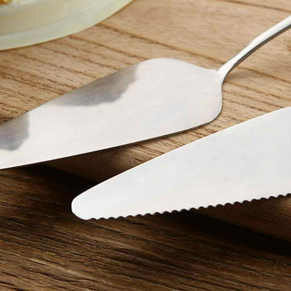 2 Pieces Stainless Steel Serrated Edge Cake cutter Serrated Server Blade Cutter Pie Pizza Cake Shovel Kitchen Baking Pastry Spatulas
