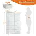 thumbnail image 5 of CONCETTA 10-Drawer Fabric Dresser Storage Chest for Bedroom, Closet, Entryway, Storage Furniture for Adults, White, 5 of 8