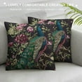 thumbnail image 3 of Awypu  Peacock On Cherry Tree Throw Pillow Cover Beautiful Bird Feather Wings Floral Branch Botanical Pillow Case Decorative  Square Cushion for Home Couch Bed, 3 of 5