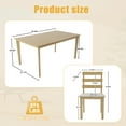 thumbnail image 2 of 5 Pieces Solid Wood Indoor Modern Rectangular Dining Table Set for 4, Dining Table with 4 Back Chairs, Kitchen Table and Chairs Set for Kitchen Bar Living Room Breakfast, Natural, 2 of 9