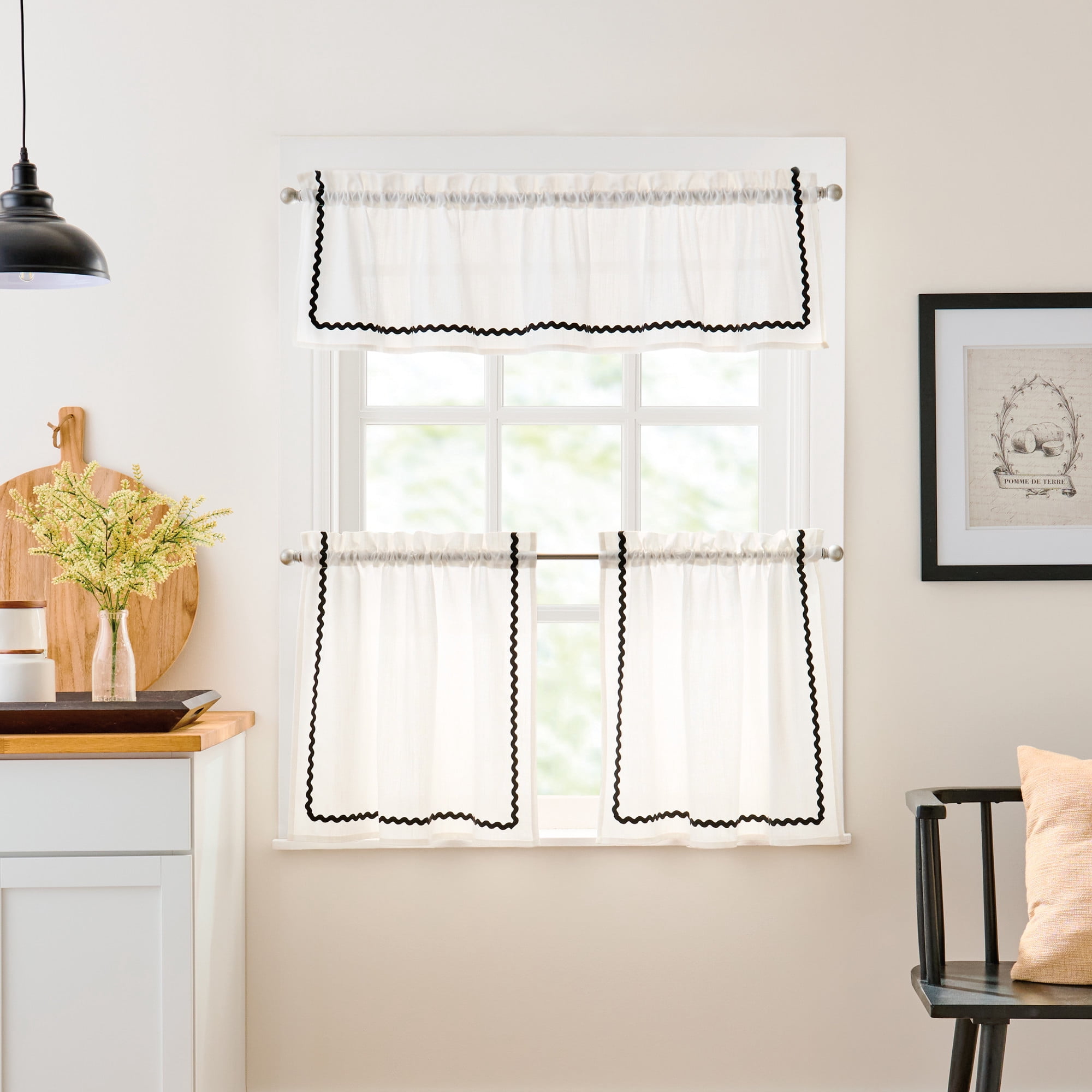Curtainworks Rita Valance White, 1 Piece, Indoor, Rod Pocket, 58" x 14", Adult