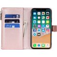 thumbnail image 6 of iPhone Xs Phone Case Wallet for Women Men with Credit Card Holder, iPhone X Crossbody Case with Strap Shoulder Lanyard, Zipper Pocket PU Leather Cases for iPhone Xs,5.8 Inch Rosegold, 6 of 18