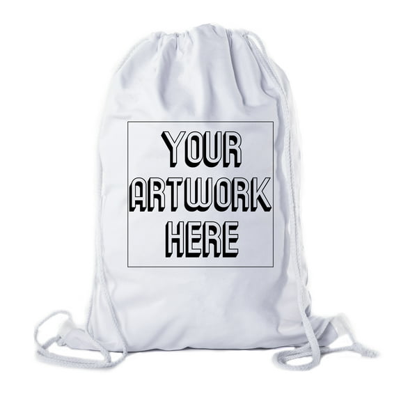 Customized Basketball Team Backpacks, Personalized Sports Drawstring Cinch Sacks white