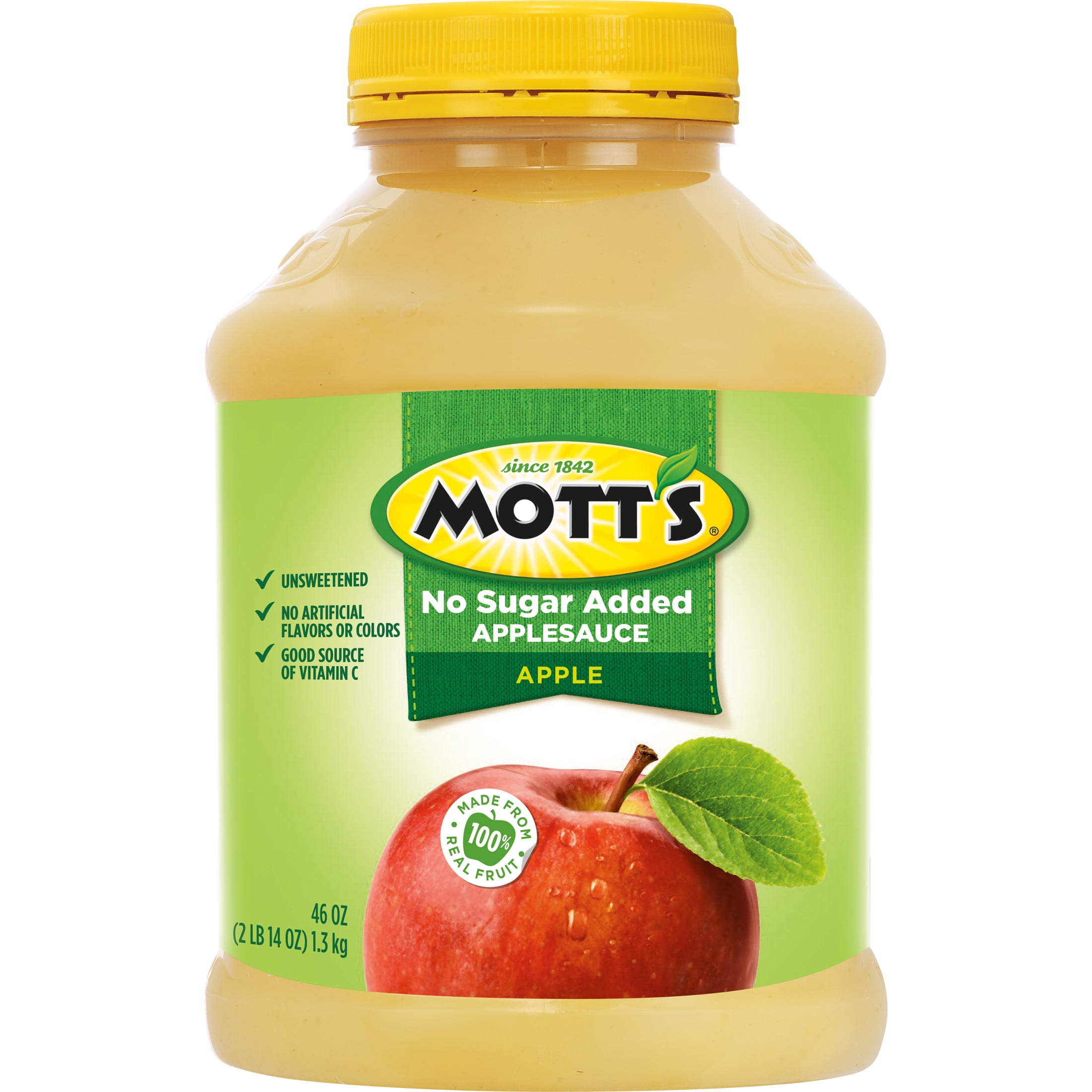 (4 pack) Mott's No Sugar Added Applesauce, 46 Ounce, Jar