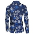 thumbnail image 4 of Franhais Tuxedo Suits for Men 3 Piece Regular Fit Suit Snowflake Snowman Print Blazer Jacket Pants Vests Men Suit Set for Christmas, 4 of 9