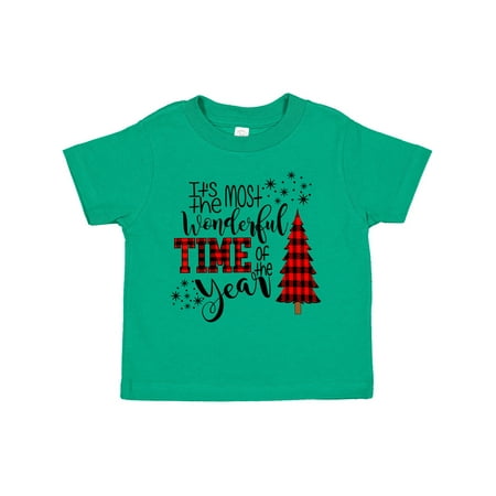 

Inktastic It s the Most Wonderful Time of the Year Stars Plaid Tree Gift Toddler Boy or Toddler Girl T-Shirt