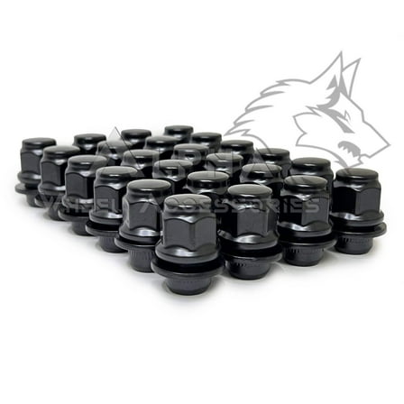 24 Black Toyota OEM Factory Mag Lug Nuts 12x1.5 Tacoma TRD 4Runner 1.47" Tall