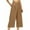 Khaki, variant on ZQUUVOU Womens Capri Pants Loose High Waisted Wide Leg Pants Drawstring Casual Side Pockets Beige