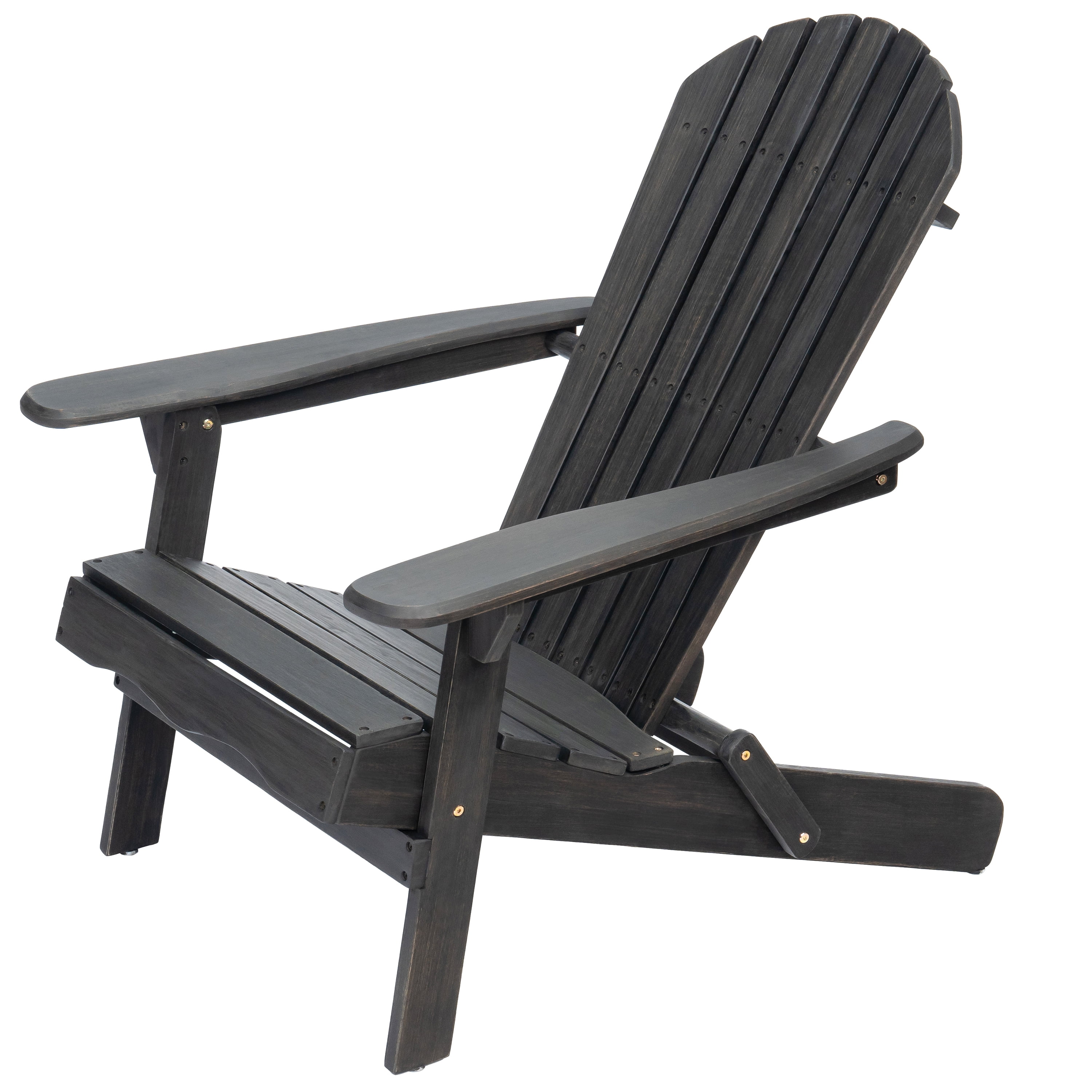Folding Adirondack Chair, Outdoor Acacia Wood Patio Chair for Garden, White