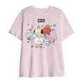 thumbnail image 1 of Playera BT21 Talla G Manga Corta Estampada Corazones Estrellas y Peluches Fit Oversize Rosa, 1 of 4