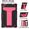thumbnail image 3 of Galaxy Tab A7 10.4" Case SM-T500 T505, Alltyech Hybrid Dual Layers Kickstand Shockproof Drop Protection Rugged Kids Friendly Case Cover for Samsung Galaxy Tab A7 10.4" T500 2020, Black/Rose, 3 of 5