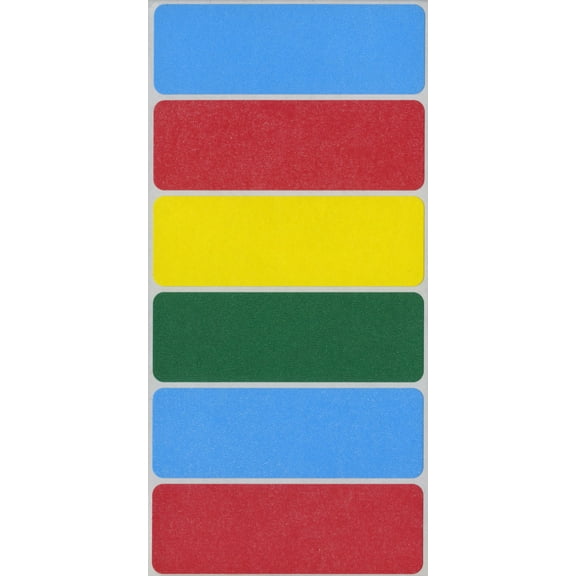 MACO1" x 3" Assorted Primary Rectangle Color-Coding Labels, 200 per Box