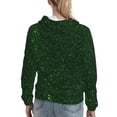 thumbnail image 7 of Daiia Emerald Green Sparkling Pattern Women's Fashion Hoodies & Sweatshirts with Kangaroo Pocket Hooded Sweatshirt with Eye-catching Drawstrings-X-Large, 7 of 7