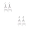 thumbnail image 3 of Sonducket Pendientes hipoalergénicos blancos con movimiento de silla para orejas sensibles Pendientes con movimiento de silla de recuerdo blanco blanco 2Conjunto, 3 of 6