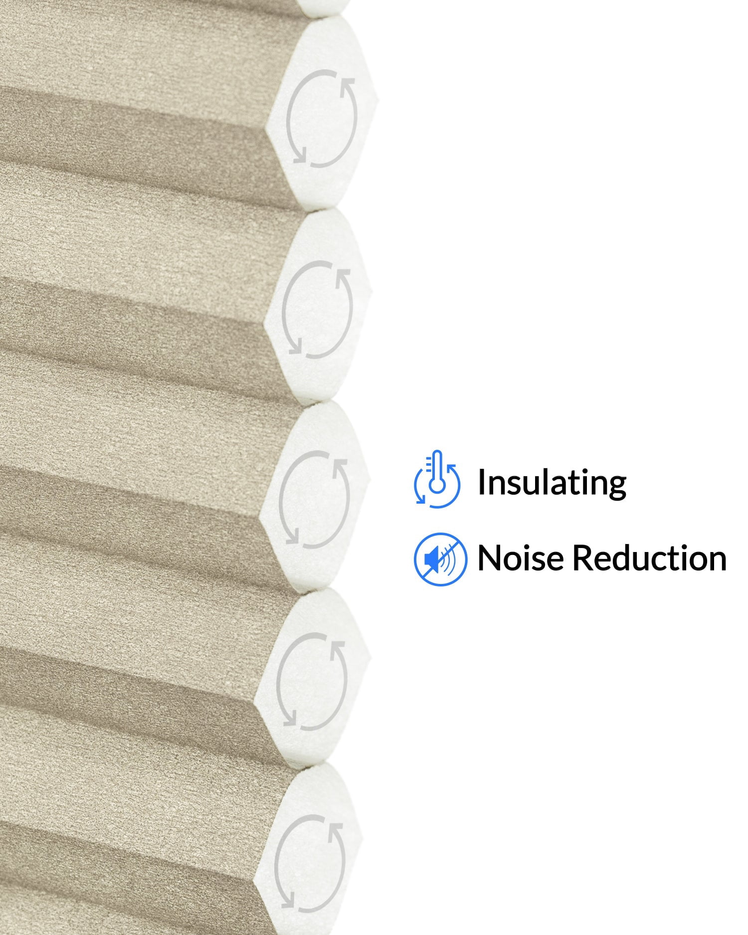 Chicology Cordless Top Down Bottom Up Light Filtering Cellular Shade, Khaki Grey 67.75"W x 72"H
