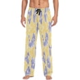 thumbnail image 2 of Blue and Yellow Flowers Men's Pajama Pants Lightweight Sleepwear Bottom Lounge Pants, 2 of 6
