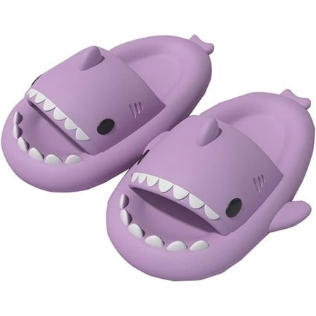 

Cute Cartoon Shark Slippers Quick Drying Non-Slip Slodes Bathroom Slippers Gym Slippers Soft Sole Open Toe House Slides for Men and Women EVA Platform