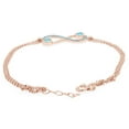 thumbnail image 5 of AFFY Heart & Round Shape Simulated Aquamarine Infinity Heart Chain Bracelets In 14k Rose Gold Over Sterling Silver -8.5", 5 of 7