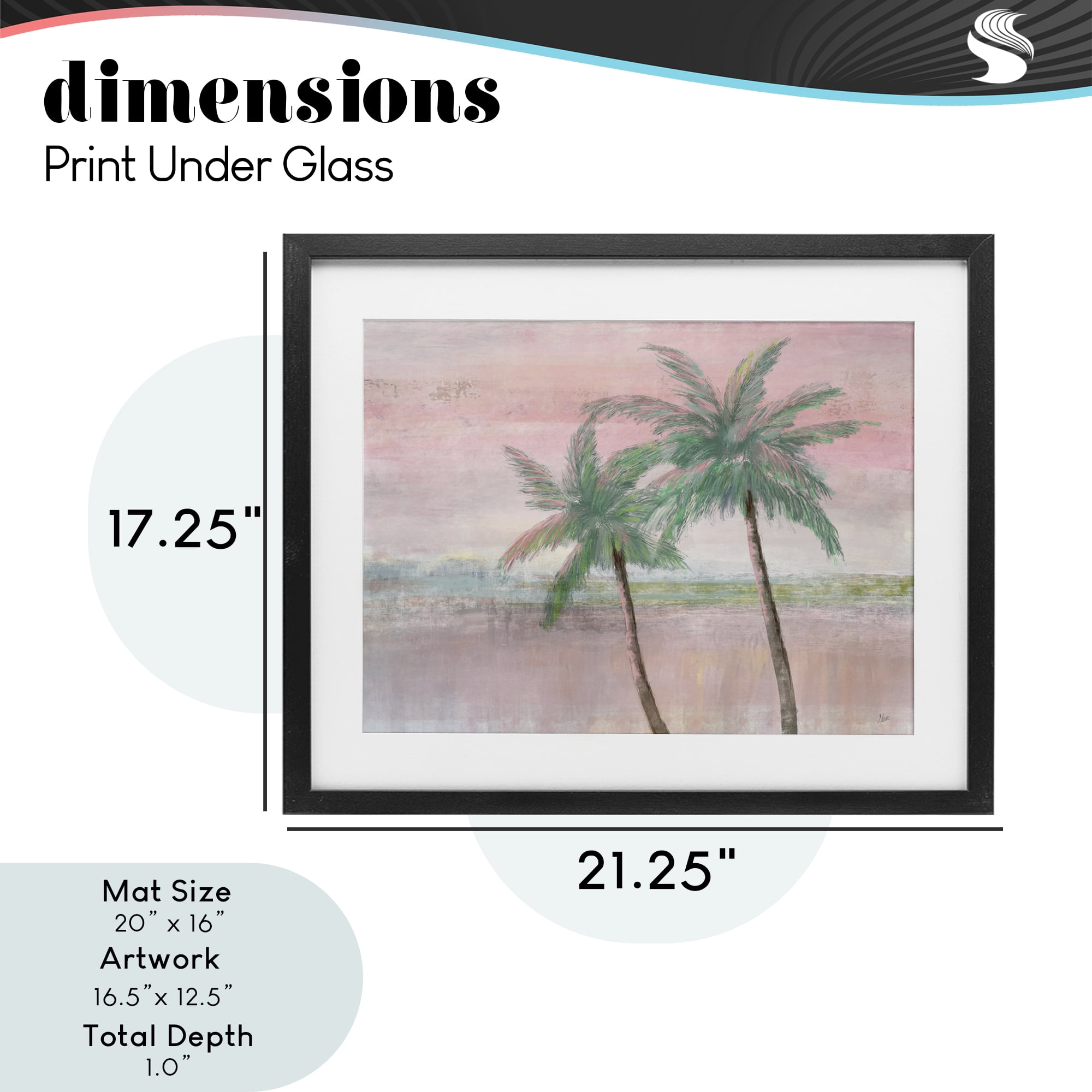 Stupell Industries Sunset Palms at Dusk Black Framed Print Under Glass, design by Nan