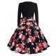 thumbnail image 2 of Vestido de manga larga con estampado de copos de nieve, vestido de Navidad Vintage para mujer, vestido de Navidad con cuello redondo, vestido de Navidad de primera línea, 2 of 5