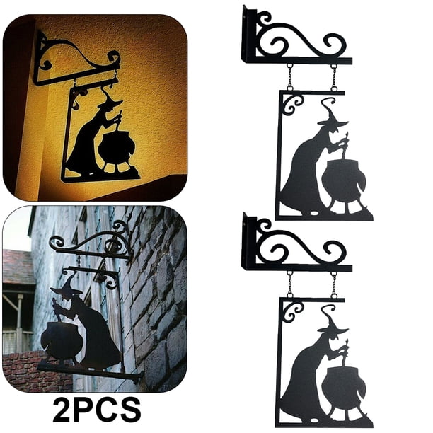2 Uds Letrero Bruja A La Corrosión Familiar Patio Delantero Fiesta Tapices Pared