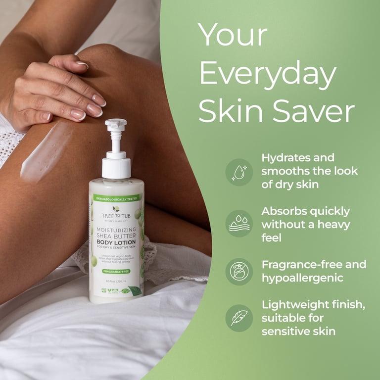 Tree to Tub Unscented Shea Butter Body Lotion for Dry Skin photo 4