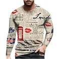 thumbnail image 2 of Floenr Mens T Shirts,Men's Loose Round Neck 3d Printing Long-sleeved T-shirt Top, 2 of 5