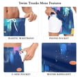 thumbnail image 5 of joogoo Men's Blue Tie Dye Stripes Swim Trunks with Liner Pocket Beach Shorts X-Large, 5 of 9