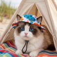 thumbnail image 6 of Pet Sun Hat with Ear Holes Adjustable Chin Strap Breathable Outdoor Headwear for Cats and Small Dogs Summer Travel 16.5 Inch, 6 of 7