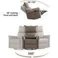 thumbnail image 4 of 360 Degree Swivel Rocking Recliner Chair, Glider Chair with Side Pocket for Living Room，Brown, 4 of 6