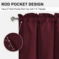 thumbnail image 5 of XWZO Farmhouse Burgundy Valance Curtain for Kitchen, Room Darkening Rod Pocket Short Curtains for Bathroom, Window Toppers Cafe Curtain 1 Panel, W60 x L18, Burgundy, 5 of 8