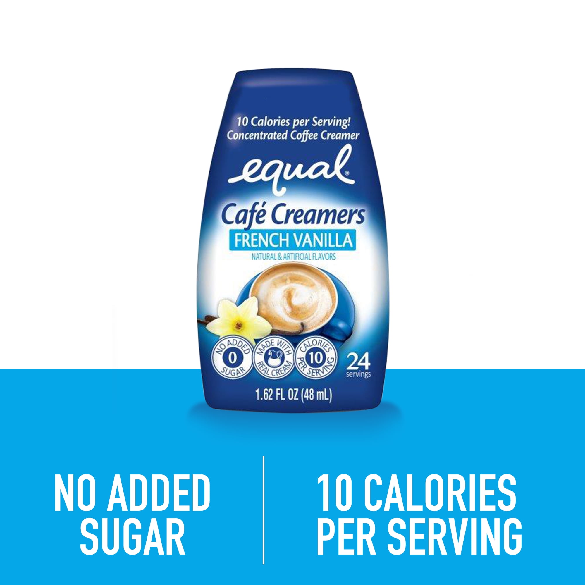 Equal Cafe Creamers French Vanilla LowCalorie Creamer, 1.62 Oz Bottle