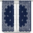 thumbnail image 3 of Blue Paisley Bandana Curtains for Window Blackout Rod Pocket Curtains for Bedroom Living Room Kitchen Decor Thermal Insulated Window Drapes 26"W x 54"L (Pack of 2), 3 of 6