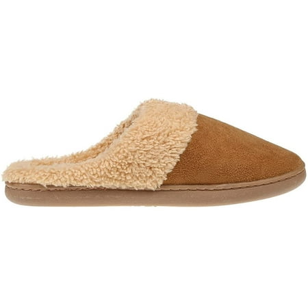 

Gold Toe Women s Microsuede Slipper With Faux Fur Collar And Memory Foam Insoles
