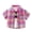 0-Hot Pink1404, variant on Girls Plaid Short Sleeve Shirt Summer Casual Cotton Button Down Shirt, Sizes 2-12